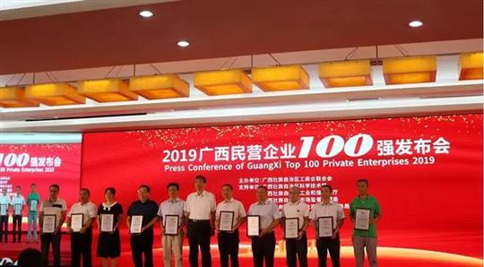 喜報！廣西裕達控股集團榮獲“2019年廣西民營企業(yè)” 第25強